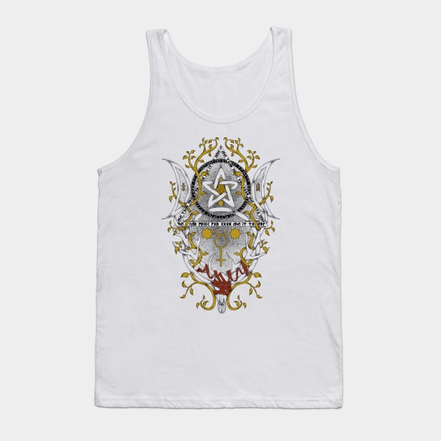 Triple Moon Goddess Knotwork Design Tank Top by Art of Arklin